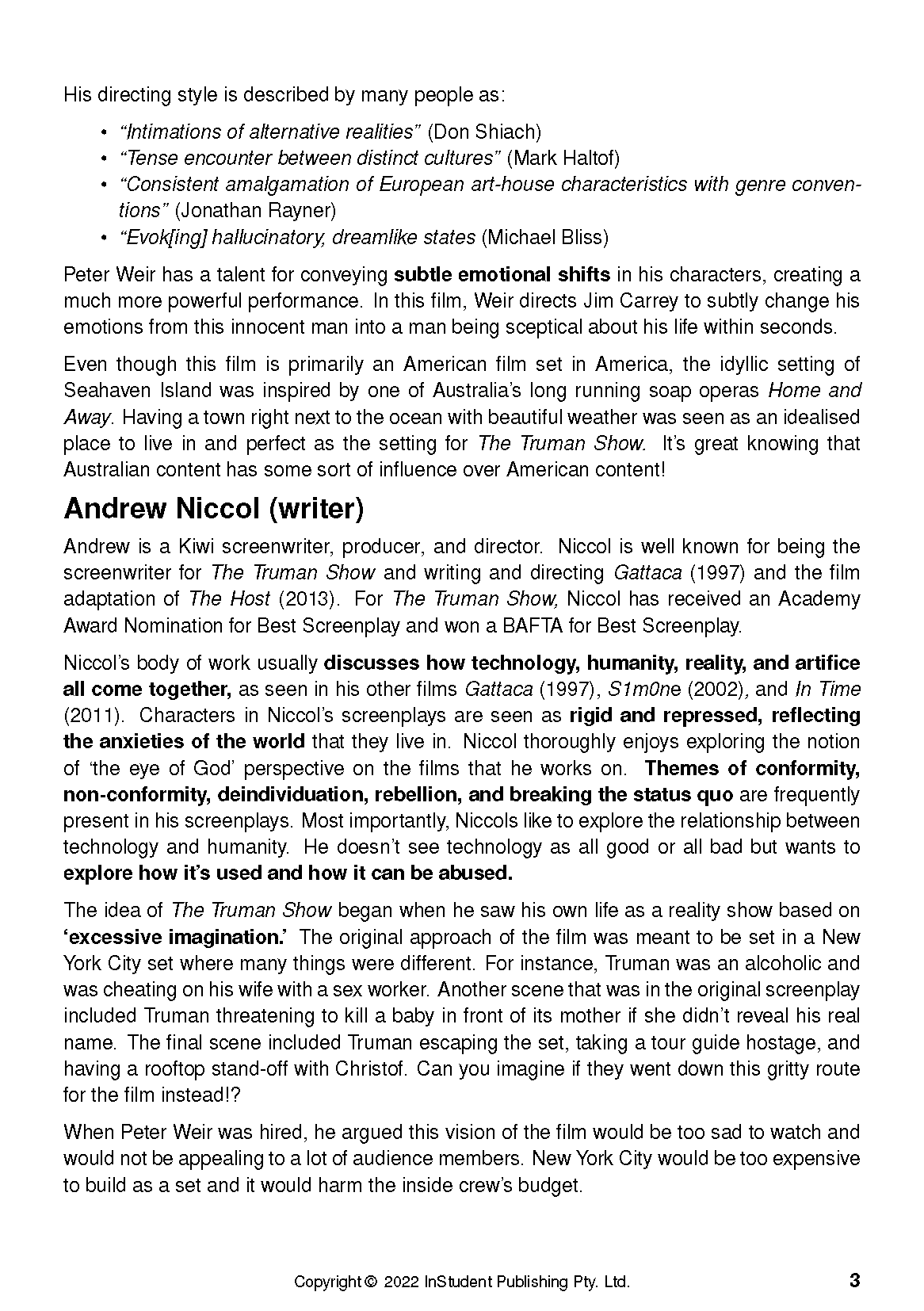 Text Guide: The Truman Show by Peter Weir - Image 7